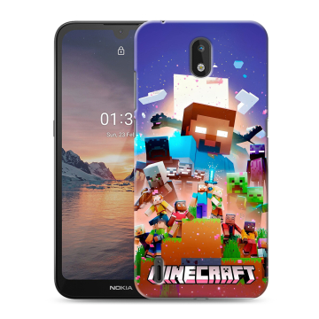 Силиконовый чехол на Nokia 1.3 с принтом Майнкрафт Minecraft