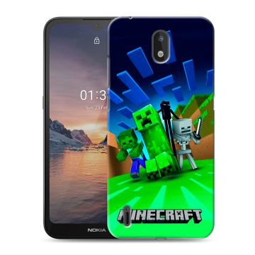 Силиконовый чехол на Nokia 1.3 с принтом Майнкрафт