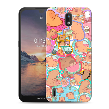 Силиконовый чехол на Nokia 1.3 с принтом капибары Силиконовый чехол на Nokia 1.3 с принтом капибары