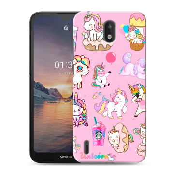 Силиконовый чехол на Nokia 1.3 с принтом розовые единороги Силиконовый чехол на Nokia 1.3 с принтом розовые единороги