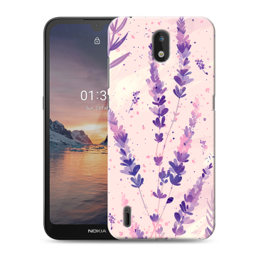 Силиконовый чехол на Nokia 1.3 с принтом цветы лаванда Силиконовый чехол на Nokia 1.3 с принтом цветы лаванда