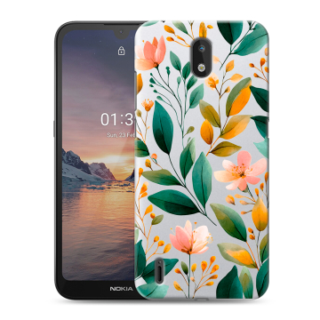 Силиконовый чехол на Nokia 1.3 с принтом Цветы паттерн