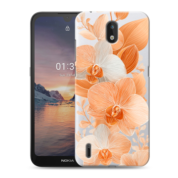Силиконовый чехол на Nokia 1.3 с принтом Бежевые цветы