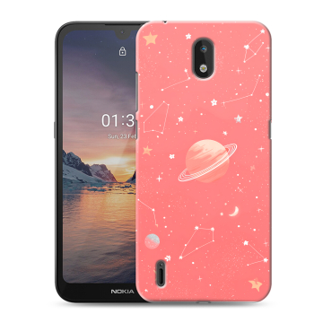 Силиконовый чехол на Nokia 1.3 с принтом Розовый космос
