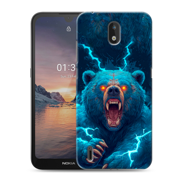Силиконовый чехол на Nokia 1.3 с принтом Медведь