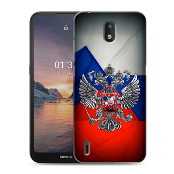 Силиконовый чехол на Nokia 1.3 с принтом Флаг России Силиконовый чехол на Nokia 1.3 с принтом Флаг России