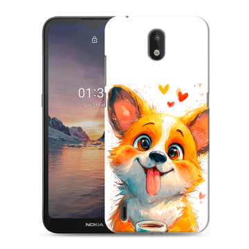 Силиконовый чехол на Nokia 1.3 с принтом корги Силиконовый чехол на Nokia 1.3 с принтом корги