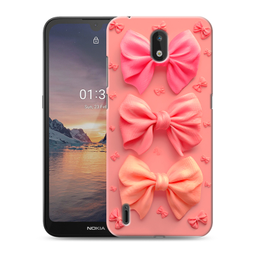 Силиконовый чехол на Nokia 1.3 с принтом Розовые бантики Силиконовый чехол на Nokia 1.3 с принтом Розовые бантики