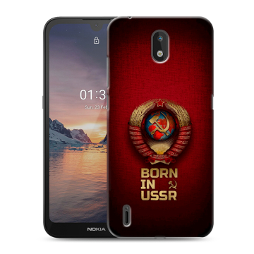 Силиконовый чехол на Nokia 1.3 с принтом Флаг Герб СССР