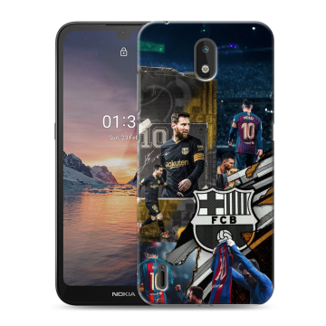 Силиконовый чехол на Nokia 1.3 с принтом Messi Barcelona Силиконовый чехол на Nokia 1.3 с принтом Messi Barcelona