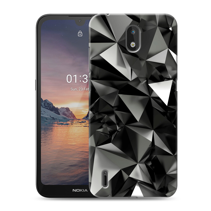 Силиконовый чехол на Nokia 1.3 с принтом Черные кристаллы Силиконовый чехол на Nokia 1.3 с принтом Черные кристаллы
