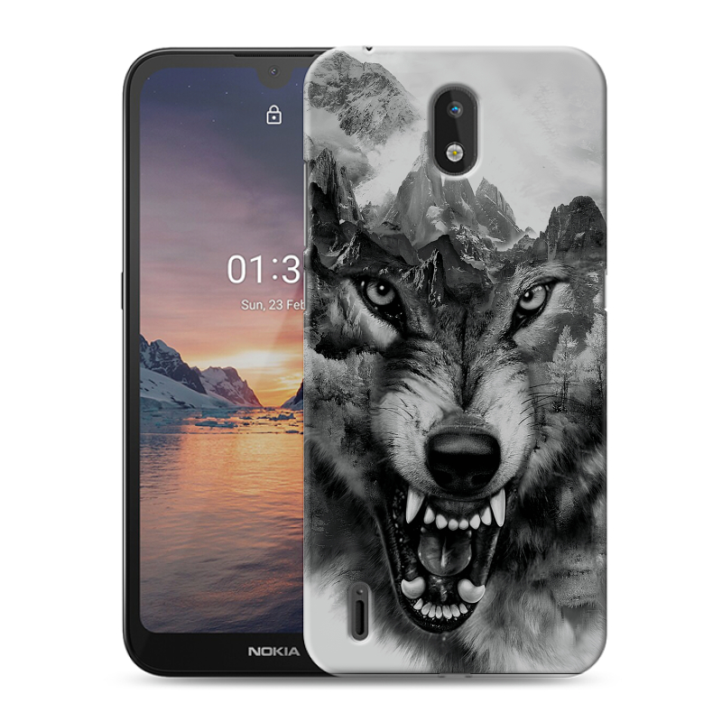 Силиконовый чехол на Nokia 1.3 с принтом Волк Силиконовый чехол на Nokia 1.3 с принтом Волк