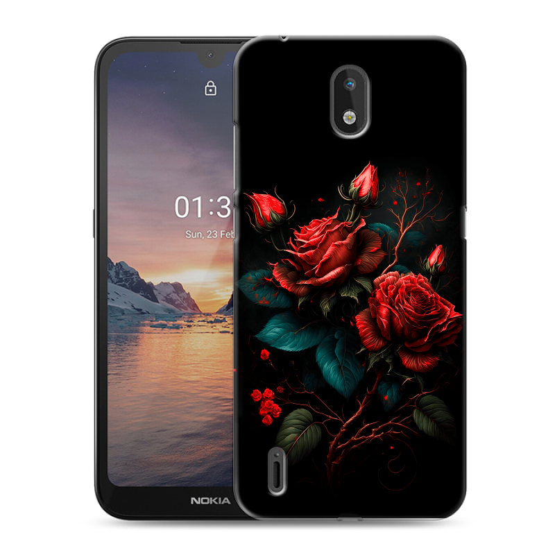 Силиконовый чехол на Nokia 1.3 с принтом Розы красные Силиконовый чехол на Nokia 1.3 с принтом Розы красные