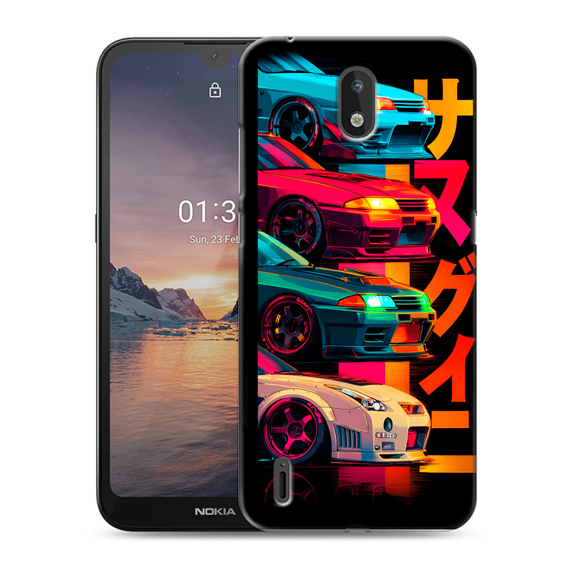 Силиконовый чехол на Nokia 1.3 с принтом Гоночные машины Силиконовый чехол на Nokia 1.3 с принтом Гоночные машины