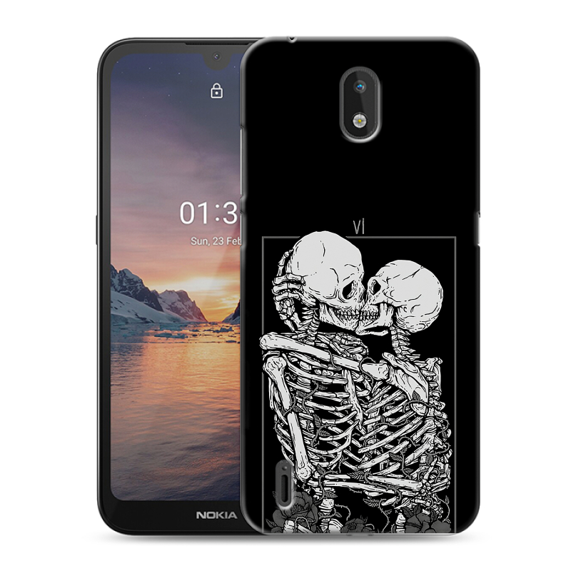 Силиконовый чехол на Nokia 1.3 с принтом Поцелуй скелетов Силиконовый чехол на Nokia 1.3 с принтом Поцелуй скелетов