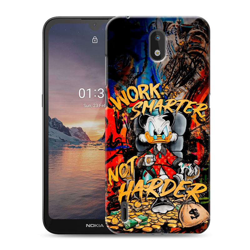 Силиконовый чехол на Nokia 1.3 с принтом Дональд Дак Деньги Силиконовый чехол на Nokia 1.3 с принтом Дональд Дак Деньги
