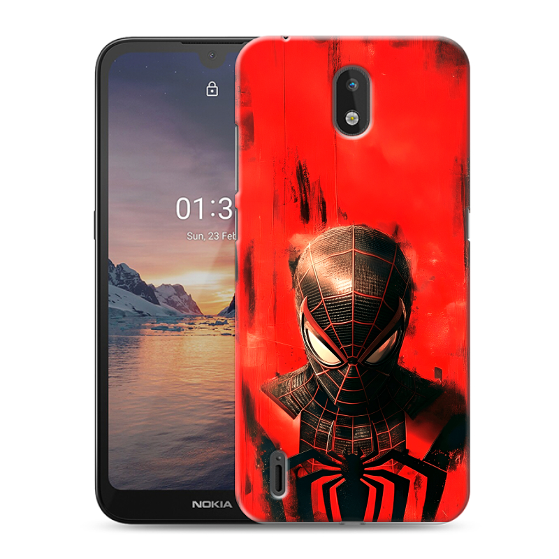 Силиконовый чехол на Nokia 1.3 с принтом человек паук spiderman Силиконовый чехол на Nokia 1.3 с принтом человек паук spiderman