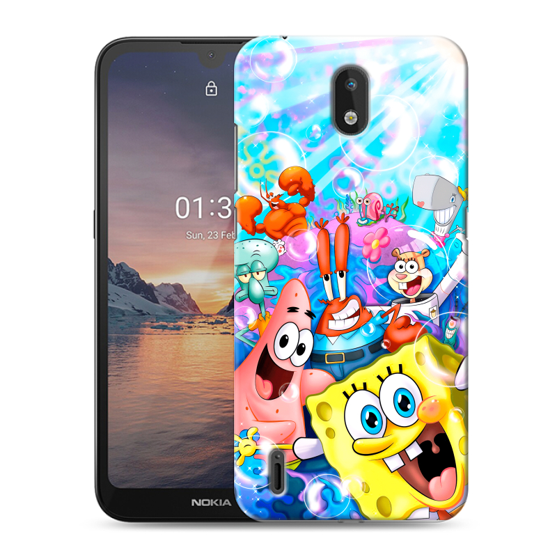 Силиконовый противоударный чехол на Nokia 1.3 с принтом спанчбоб спанч боб Силиконовый противоударный чехол на Nokia 1.3 с принтом спанчбоб спанч боб