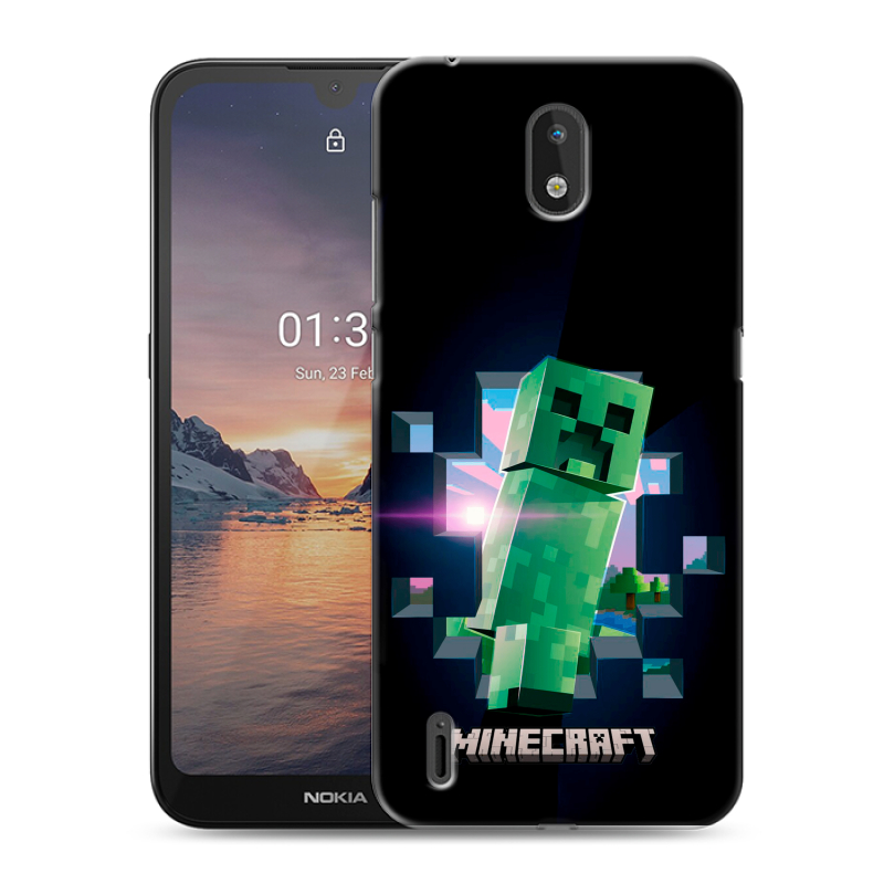Силиконовый чехол на Nokia 1.3 с принтом Майнкрафт Minecraft Силиконовый чехол на Nokia 1.3 с принтом Майнкрафт Minecraft