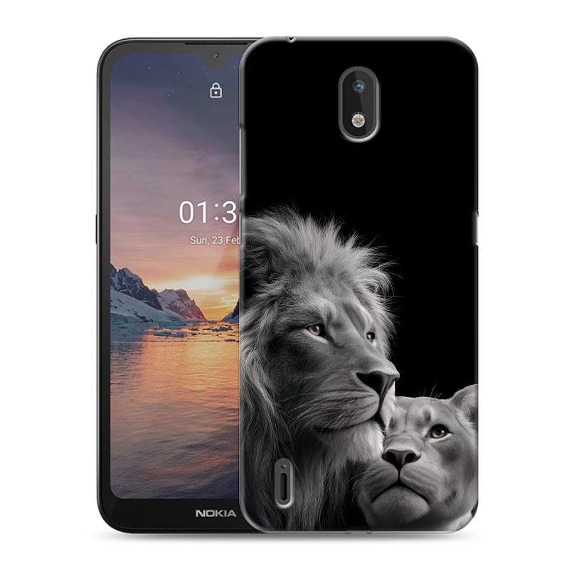 Силиконовый противоударный чехол на Nokia 1.3 с принтом Лев кошки Силиконовый противоударный чехол на Nokia 1.3 с принтом Лев кошки