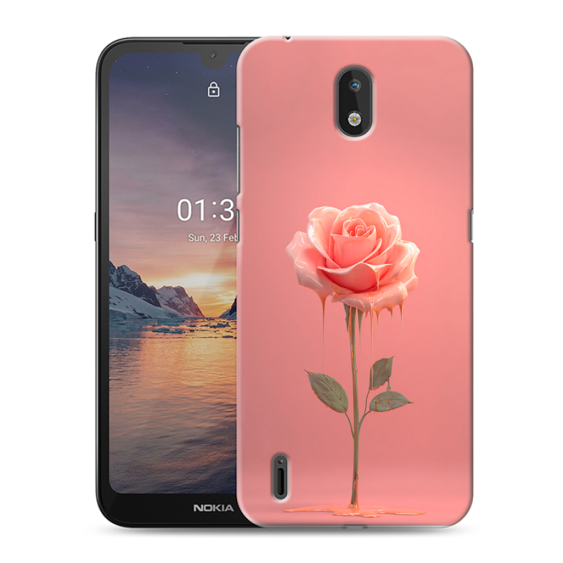 Силиконовый чехол на Nokia 1.3 с принтом Розовая роза Силиконовый чехол на Nokia 1.3 с принтом Розовая роза