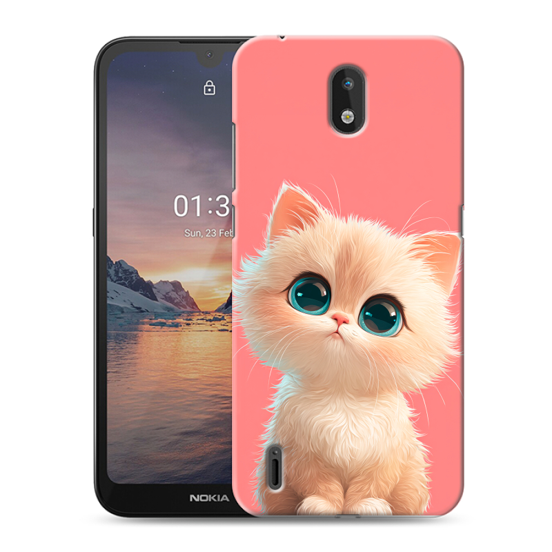 Силиконовый чехол на Nokia 1.3 с принтом Розовый котенок Силиконовый чехол на Nokia 1.3 с принтом Розовый котенок