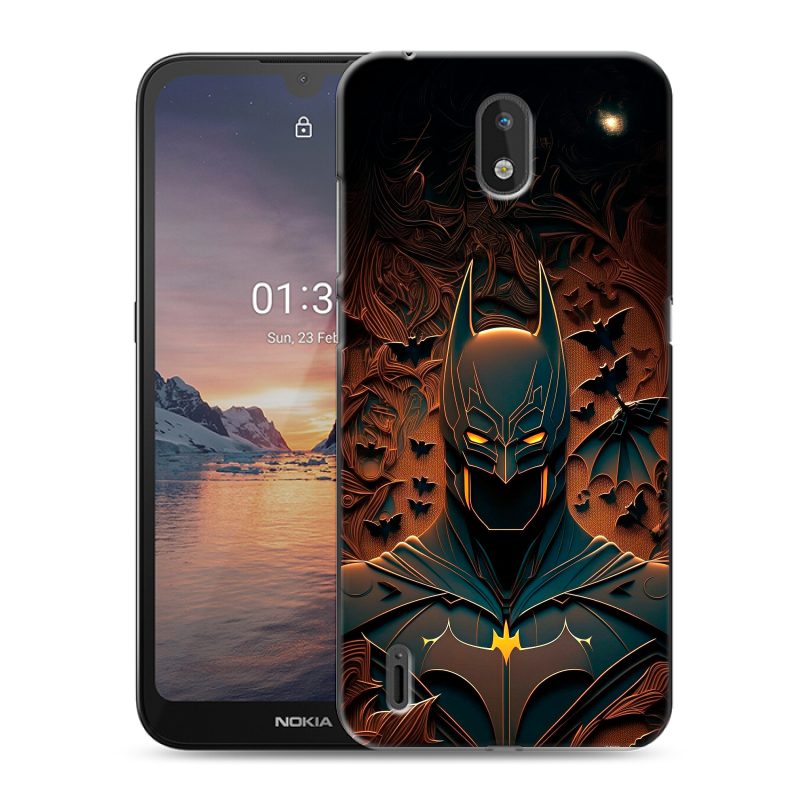 Силиконовый чехол на Nokia 1.3 с принтом Batman Бэтмен Силиконовый чехол на Nokia 1.3 с принтом Batman Бэтмен