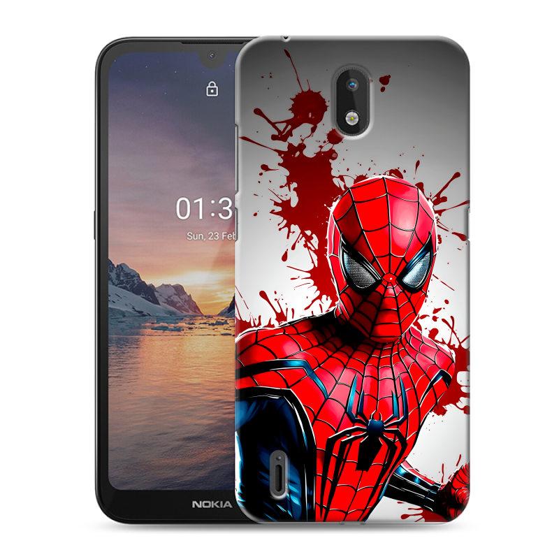 Силиконовый чехол на Nokia 1.3 с принтом Spiderman Человек паук Силиконовый чехол на Nokia 1.3 с принтом Spiderman Человек паук