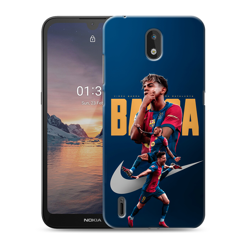 Силиконовый противоударный чехол на Nokia 1.3 с принтом Барселона Barca Yamal Силиконовый противоударный чехол на Nokia 1.3 с принтом Барселона Barca Yamal