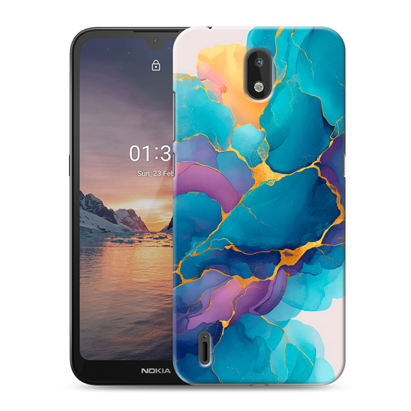 Силиконовый чехол на Nokia 1.3 с принтом Мрамор блестки Силиконовый чехол на Nokia 1.3 с принтом Мрамор блестки