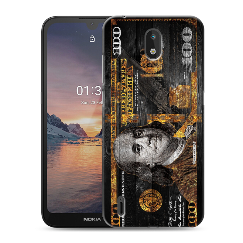Силиконовый противоударный чехол на Nokia 1.3 с принтом Доллар деньги Силиконовый противоударный чехол на Nokia 1.3 с принтом Доллар деньги
