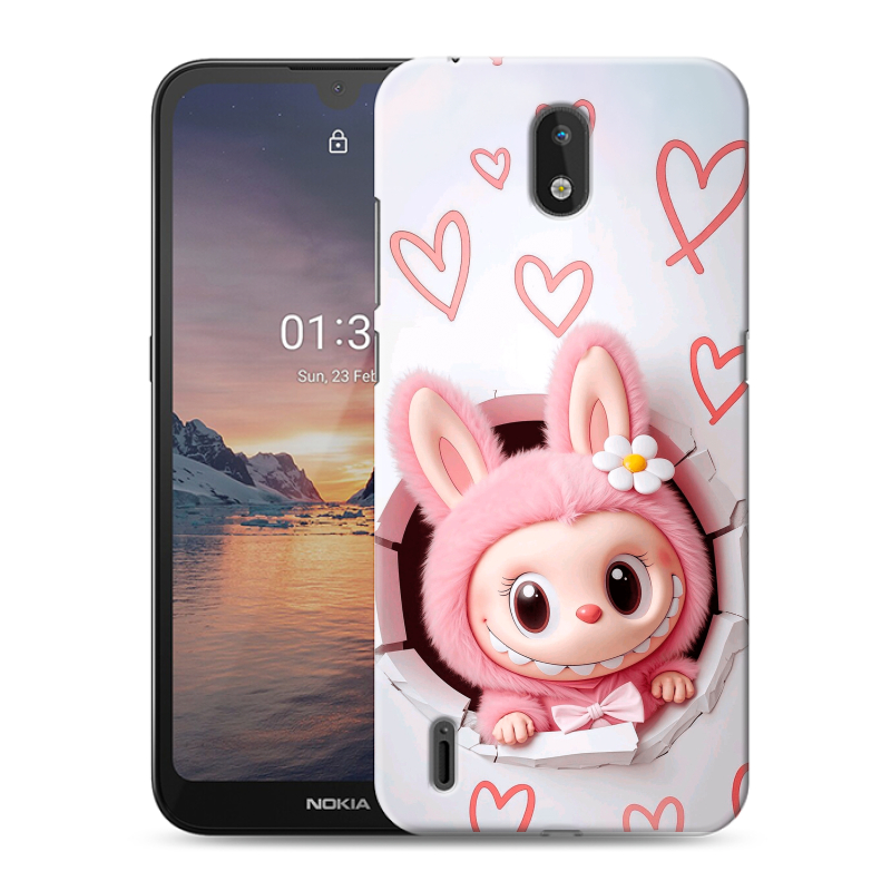 Силиконовый противоударный чехол на Nokia 1.3 с принтом Labubu Лабубу Силиконовый противоударный чехол на Nokia 1.3 с принтом Labubu Лабубу