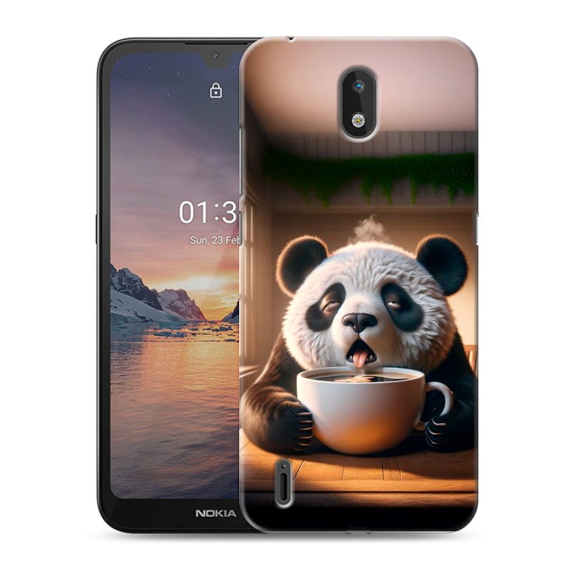 Силиконовый противоударный чехол на Nokia 1.3 с принтом смешная панда Силиконовый противоударный чехол на Nokia 1.3 с принтом смешная панда