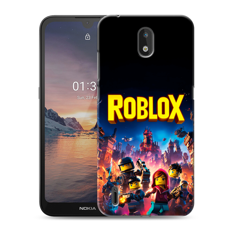 Силиконовый противоударный чехол на Nokia 1.3 с принтом Roblox Роблокс Силиконовый противоударный чехол на Nokia 1.3 с принтом Roblox Роблокс