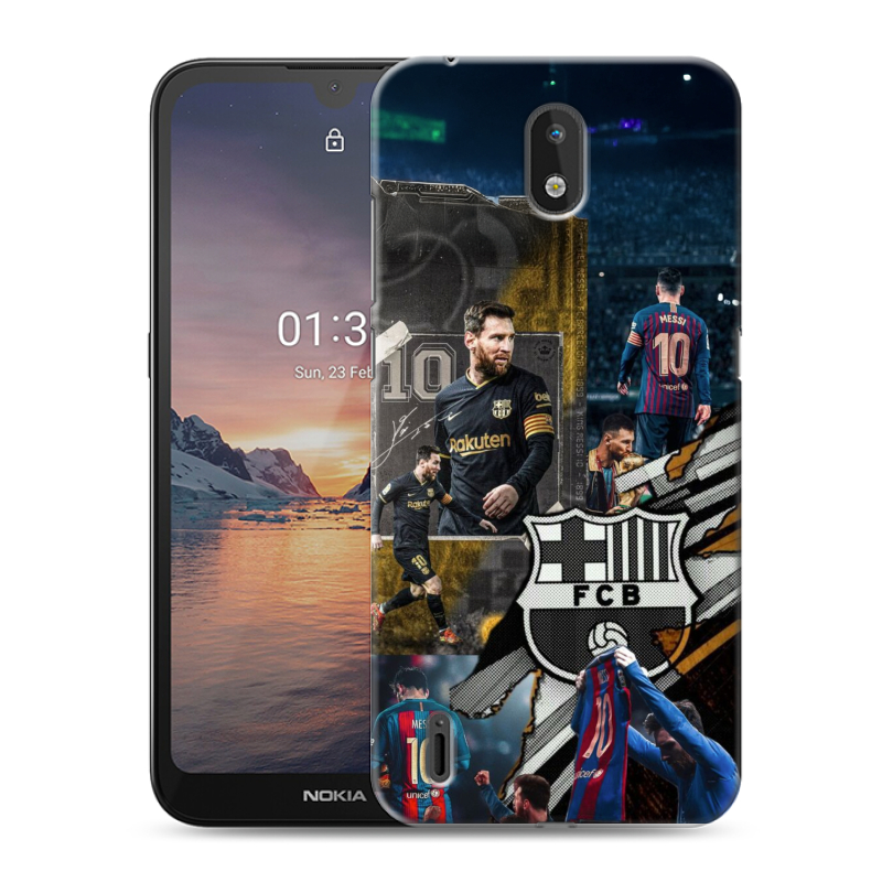 Силиконовый чехол на Nokia 1.3 с принтом Messi Barcelona Силиконовый чехол на Nokia 1.3 с принтом Messi Barcelona