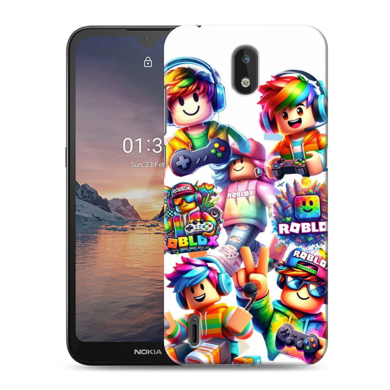 Силиконовый противоударный чехол на Nokia 1.3 с принтом Roblox Роблокс Силиконовый противоударный чехол на Nokia 1.3 с принтом Roblox Роблокс