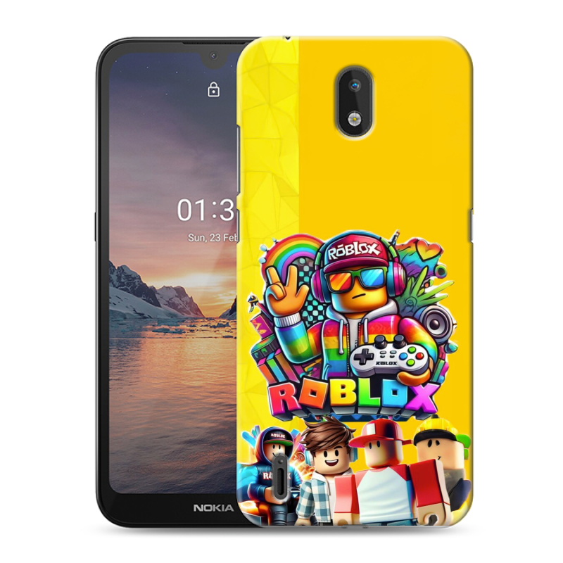 Силиконовый противоударный чехол на Nokia 1.3 с принтом Roblox Роблокс Силиконовый противоударный чехол на Nokia 1.3 с принтом Roblox Роблокс