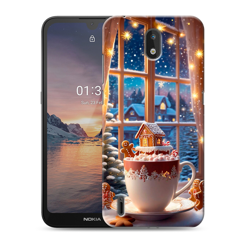 Силиконовый чехол на Nokia 1.3 с принтом Новый год Силиконовый чехол на Nokia 1.3 с принтом Новый год