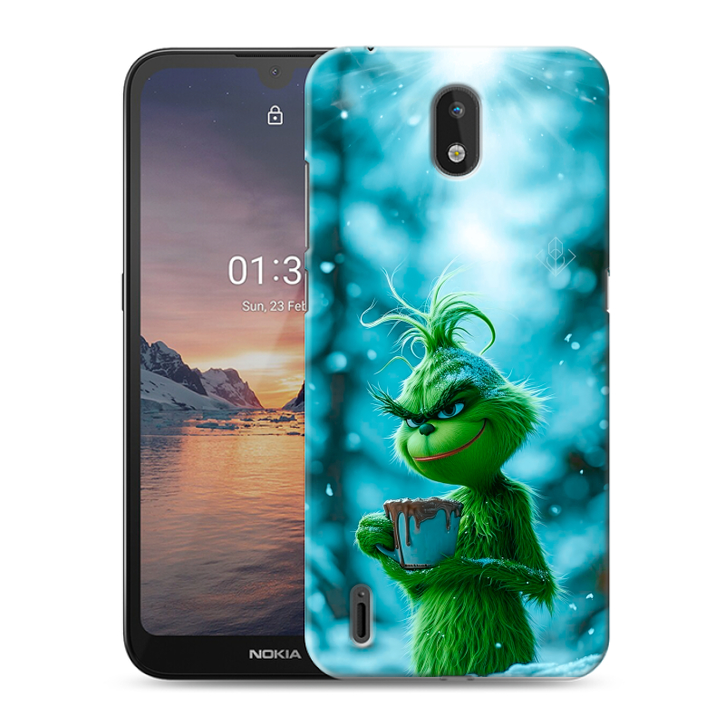 Силиконовый чехол на Nokia 1.3 с принтом Новый год гринч Силиконовый чехол на Nokia 1.3 с принтом Новый год гринч