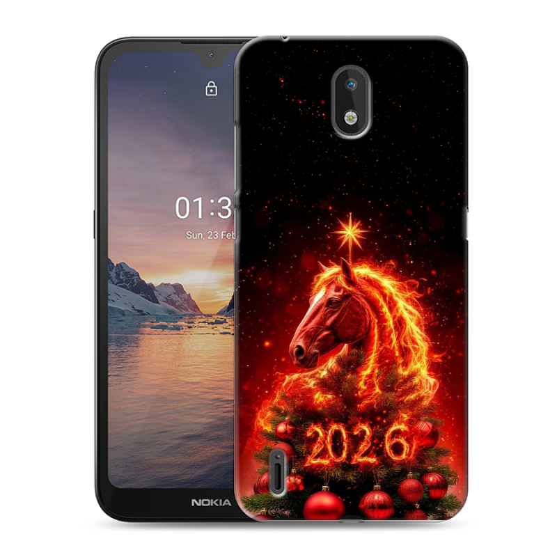 Силиконовый чехол на Nokia 1.3 с принтом Новый год Силиконовый чехол на Nokia 1.3 с принтом Новый год