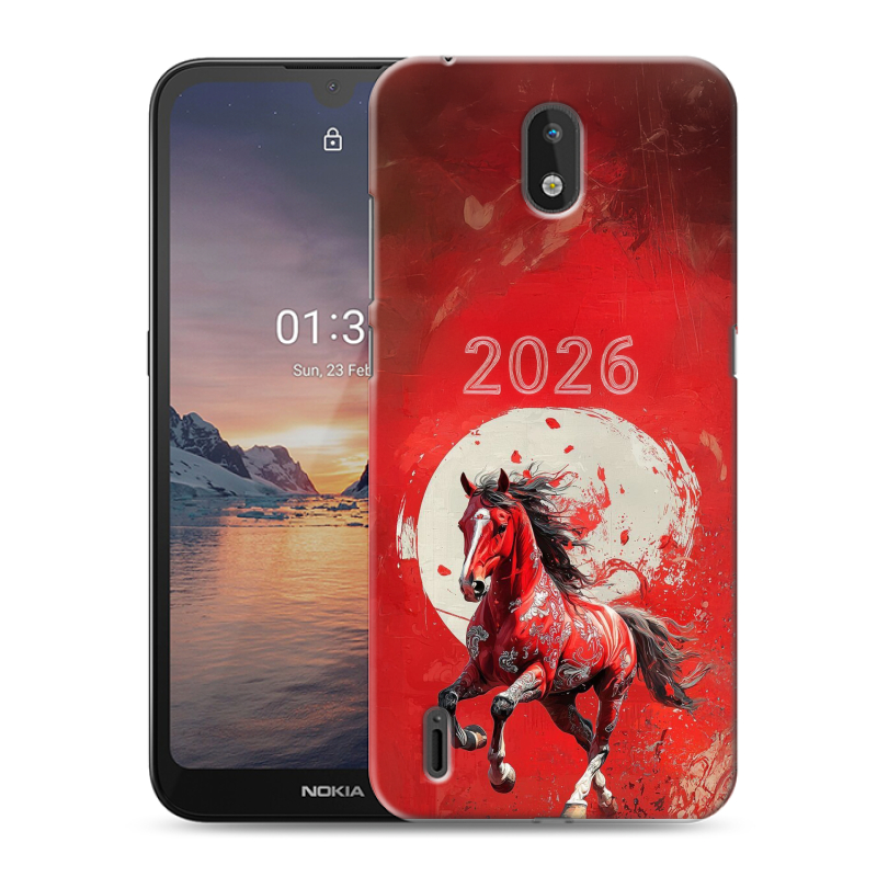 Силиконовый противоударный чехол на Nokia 1.3 с принтом Новый год Силиконовый противоударный чехол на Nokia 1.3 с принтом Новый год