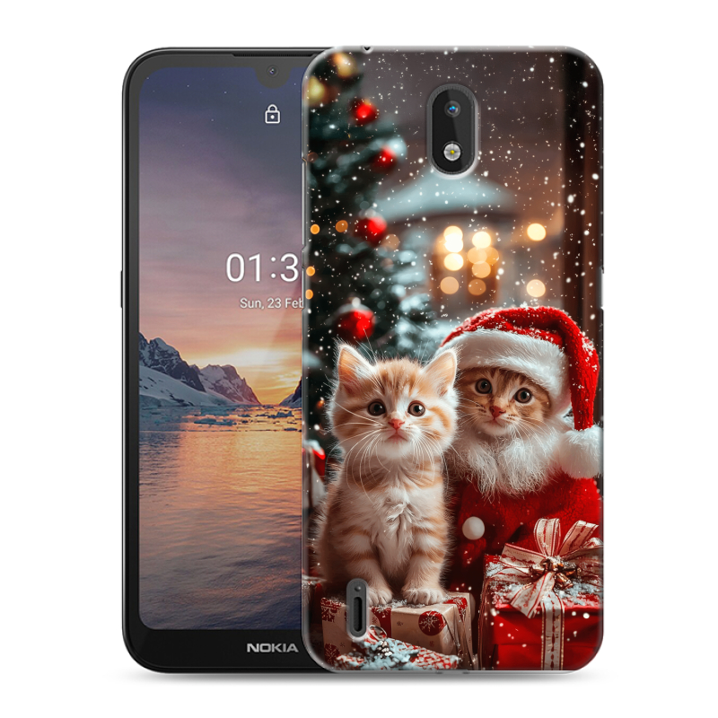 Силиконовый противоударный чехол на Nokia 1.3 с принтом Новый год Силиконовый противоударный чехол на Nokia 1.3 с принтом Новый год