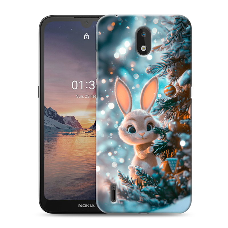 Силиконовый противоударный чехол на Nokia 1.3 с принтом Новый год Силиконовый противоударный чехол на Nokia 1.3 с принтом Новый год