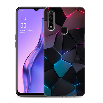 Силиконовый противоударный чехол на OPPO A31 с принтом Геометрия неона Силиконовый противоударный чехол на OPPO A31 с принтом Геометрия неона