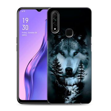 Силиконовый противоударный чехол на OPPO A31 с принтом Лесной волк Силиконовый противоударный чехол на OPPO A31 с принтом Лесной волк