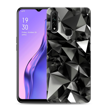 Силиконовый противоударный чехол на OPPO A31 с принтом Черные кристаллы Силиконовый противоударный чехол на OPPO A31 с принтом Черные кристаллы