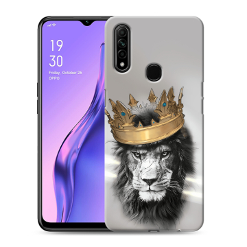 Силиконовый противоударный чехол на OPPO A31 с принтом Лев с короной Силиконовый противоударный чехол на OPPO A31 с принтом Лев с короной