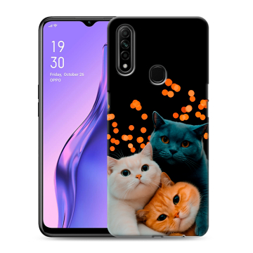 Силиконовый противоударный чехол на OPPO A31 с принтом Кошки Силиконовый противоударный чехол на OPPO A31 с принтом Кошки