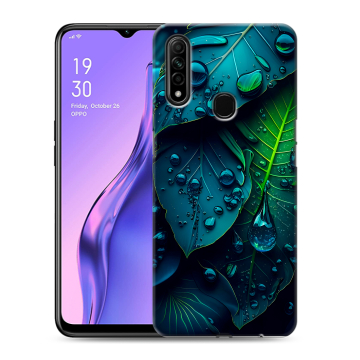 Силиконовый противоударный чехол на OPPO A31 с принтом Листья Силиконовый противоударный чехол на OPPO A31 с принтом Листья
