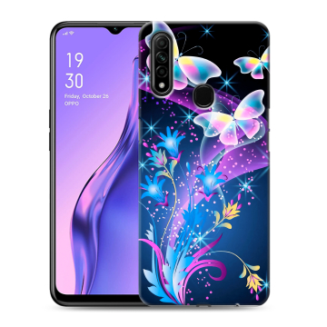 Силиконовый противоударный чехол на OPPO A31 с принтом Бабочки Силиконовый противоударный чехол на OPPO A31 с принтом Бабочки